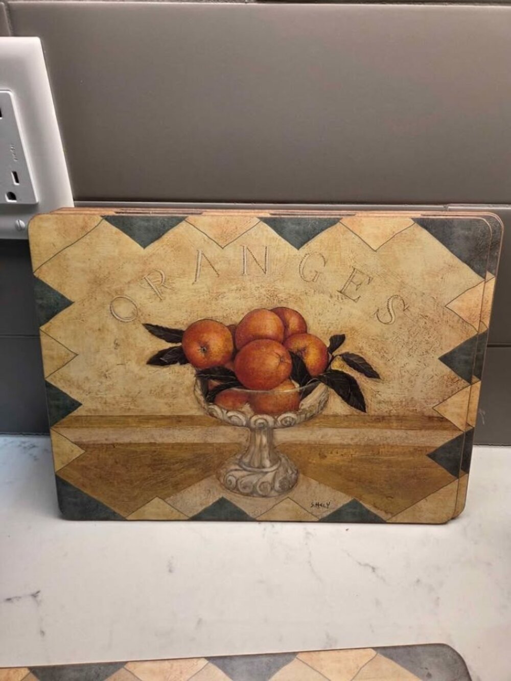 5 Orange and Lemon themed place mats made in England